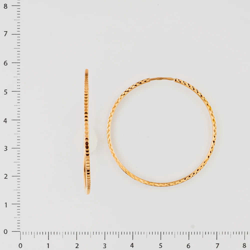 Серьги конго из красного золота 585 пробы