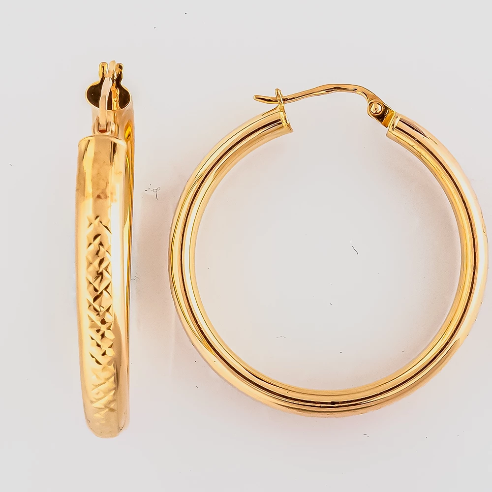 Серьги конго из красного золота 585 пробы