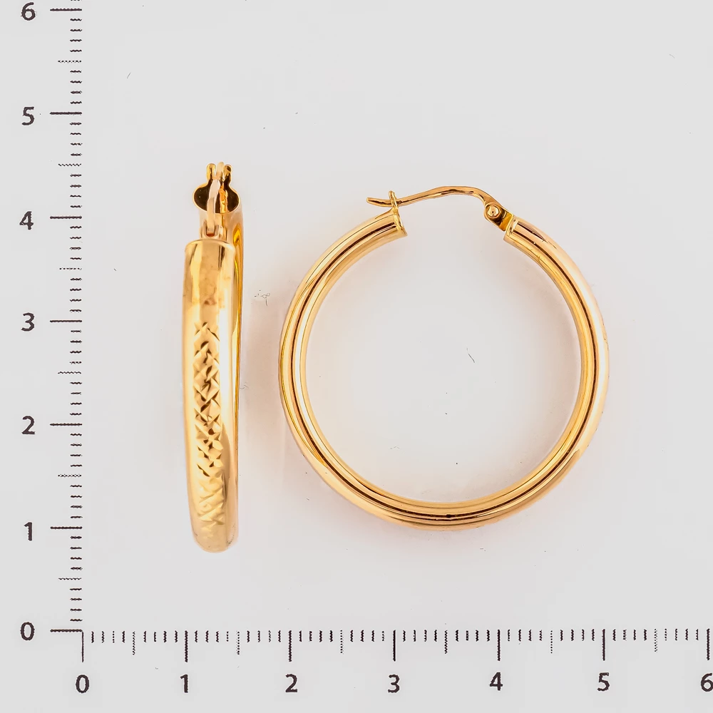 Серьги конго из красного золота 585 пробы