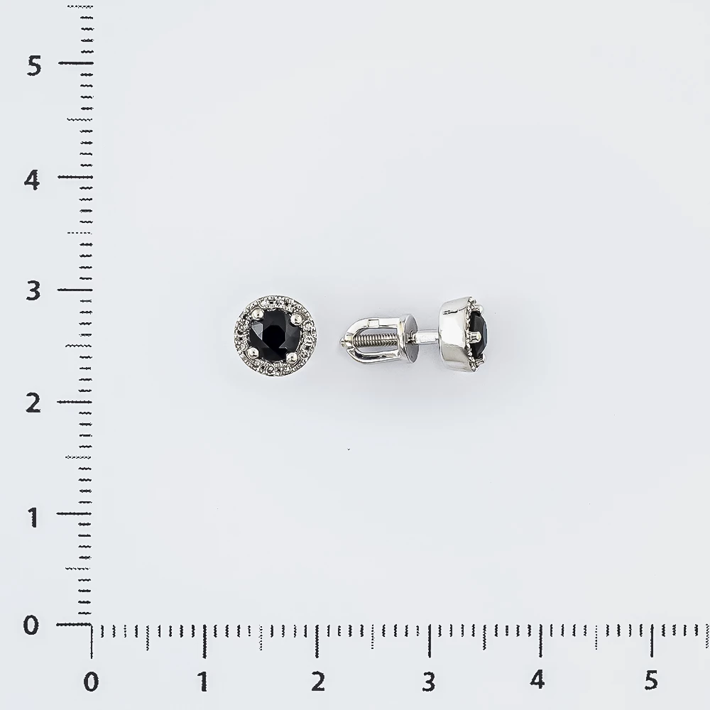Серьги с сапфиром из белого золота 585 пробы