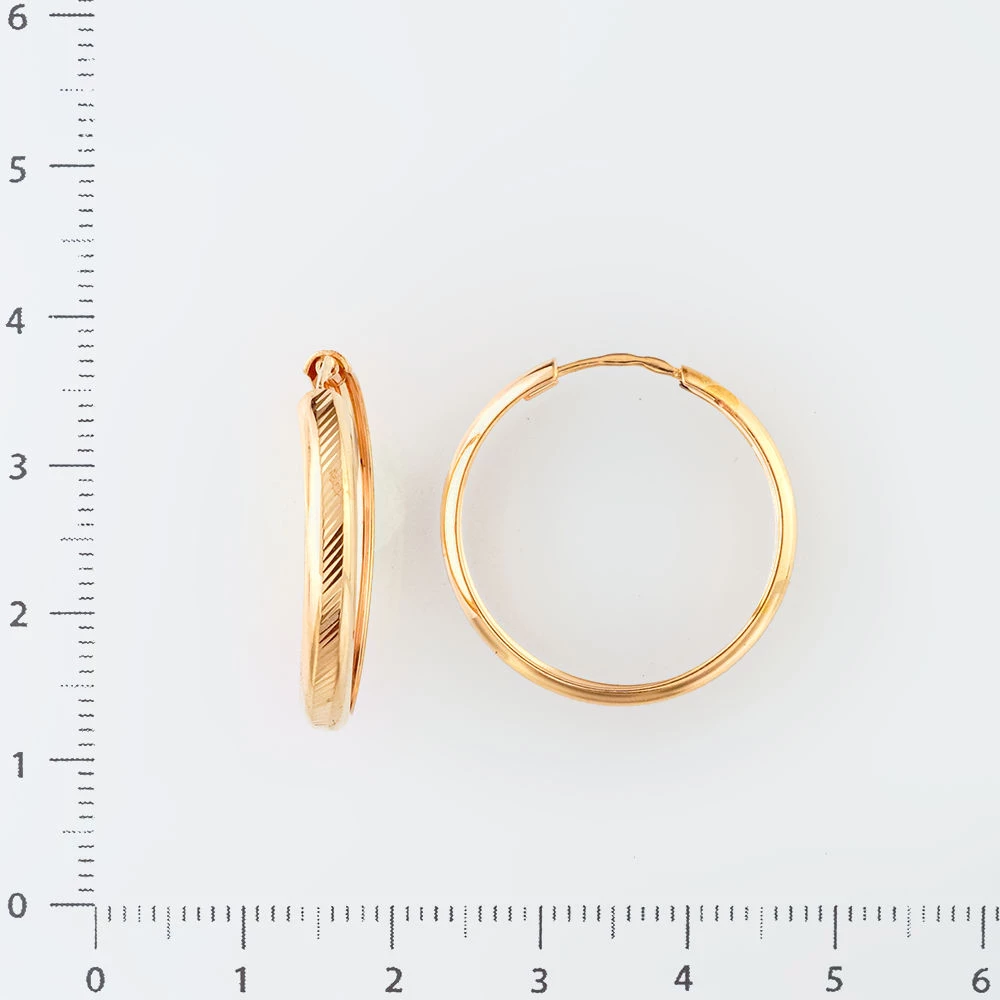 Серьги конго из красного золота 585 пробы