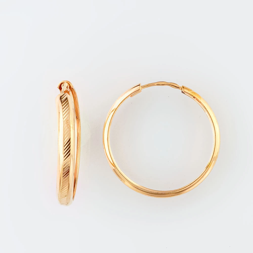 Серьги конго из красного золота 585 пробы