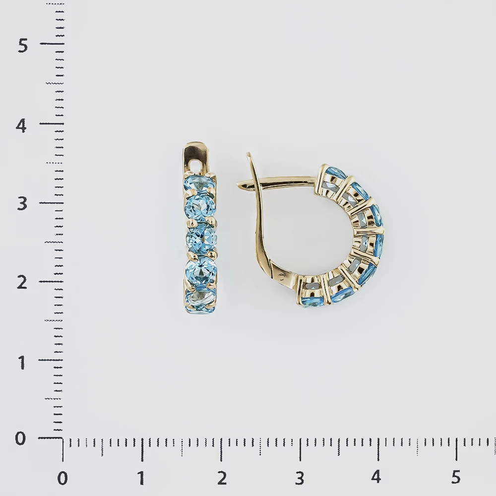 Серьги с топазом из белого золота 585 пробы
