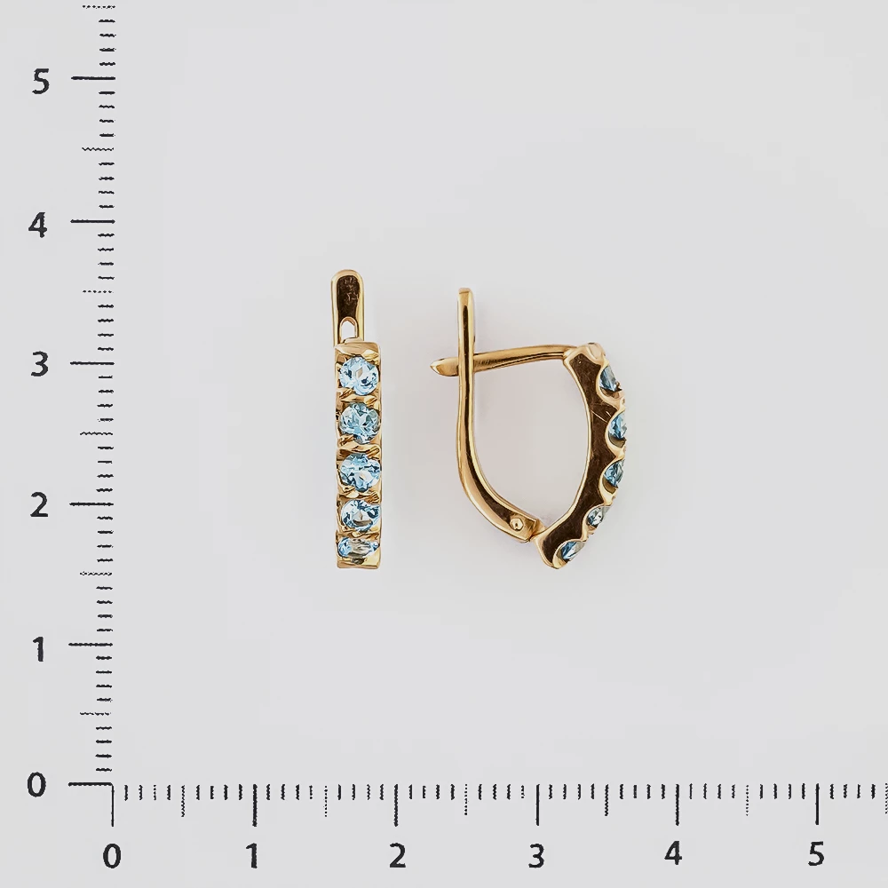 Серьги с топазом из красного золота 585 пробы