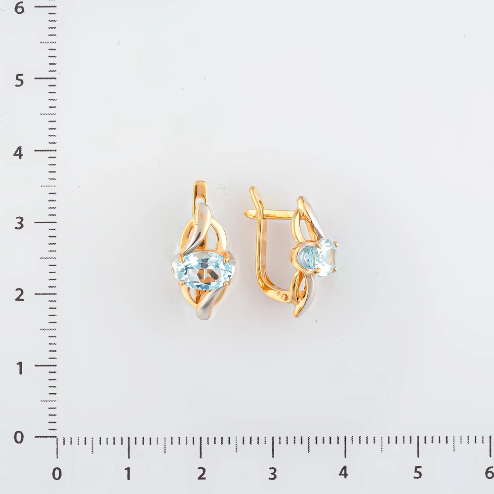 Серьги с топазом из красного золота 585 пробы