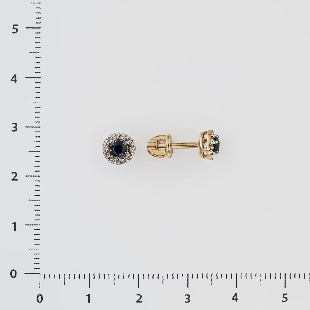 Серьги с сапфиром из красного золота 585 пробы