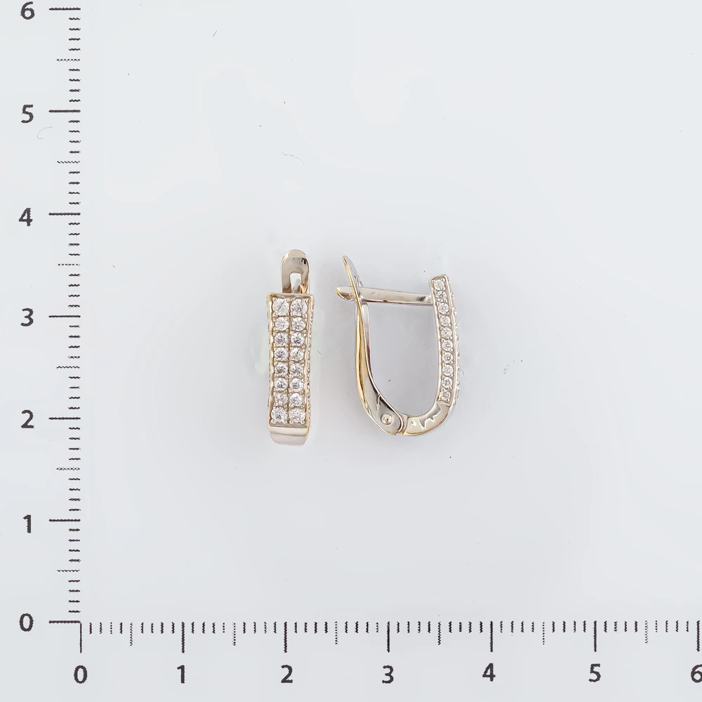 Серьги с фианитом из белого золота 585 пробы