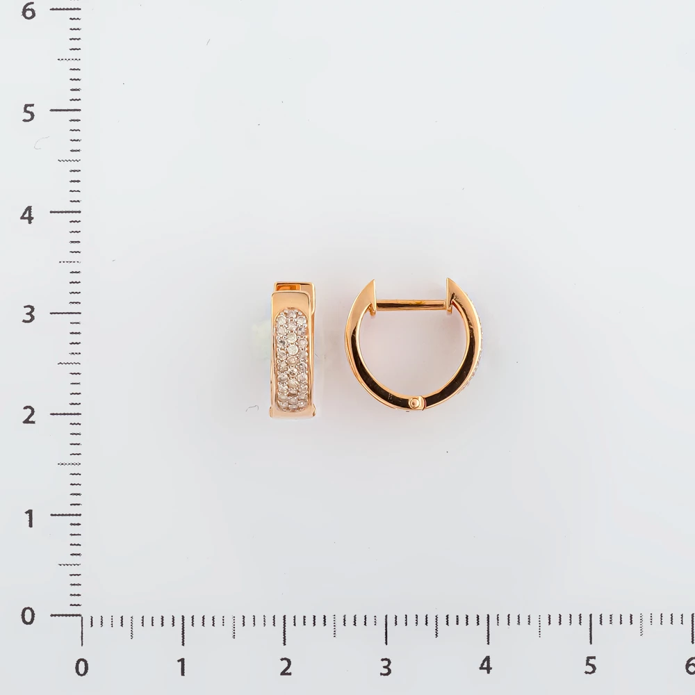 Серьги с бриллиантом из красного золота 585 пробы