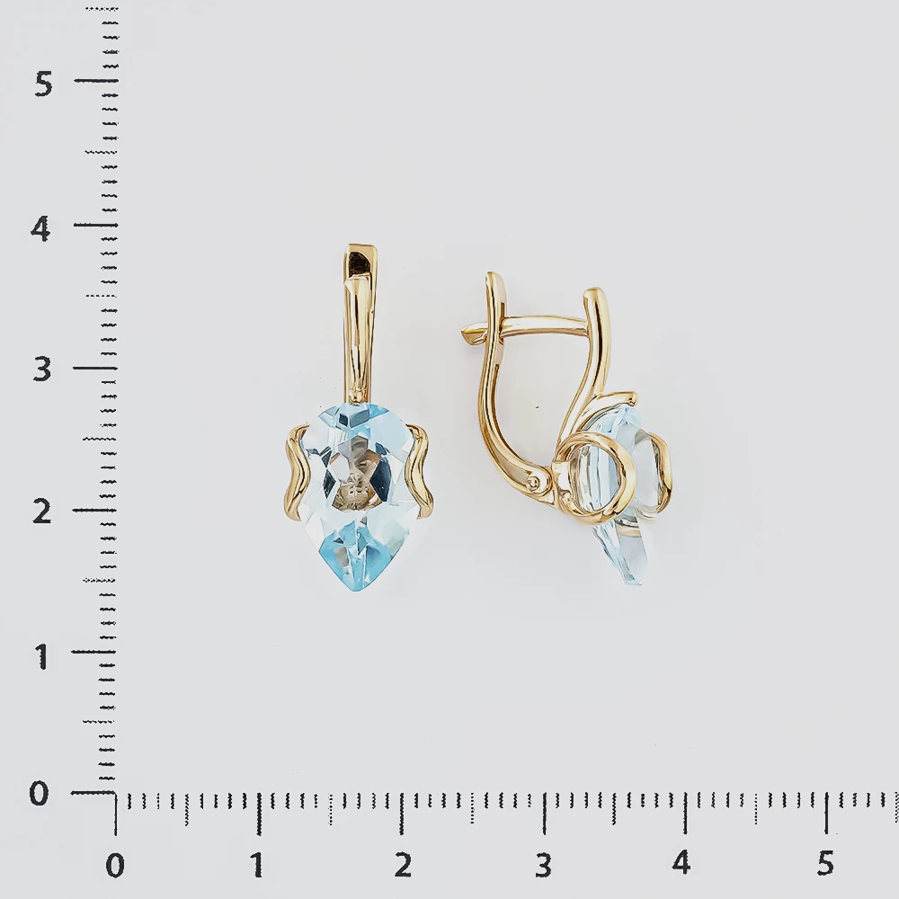Серьги с топазом из красного золота 585 пробы