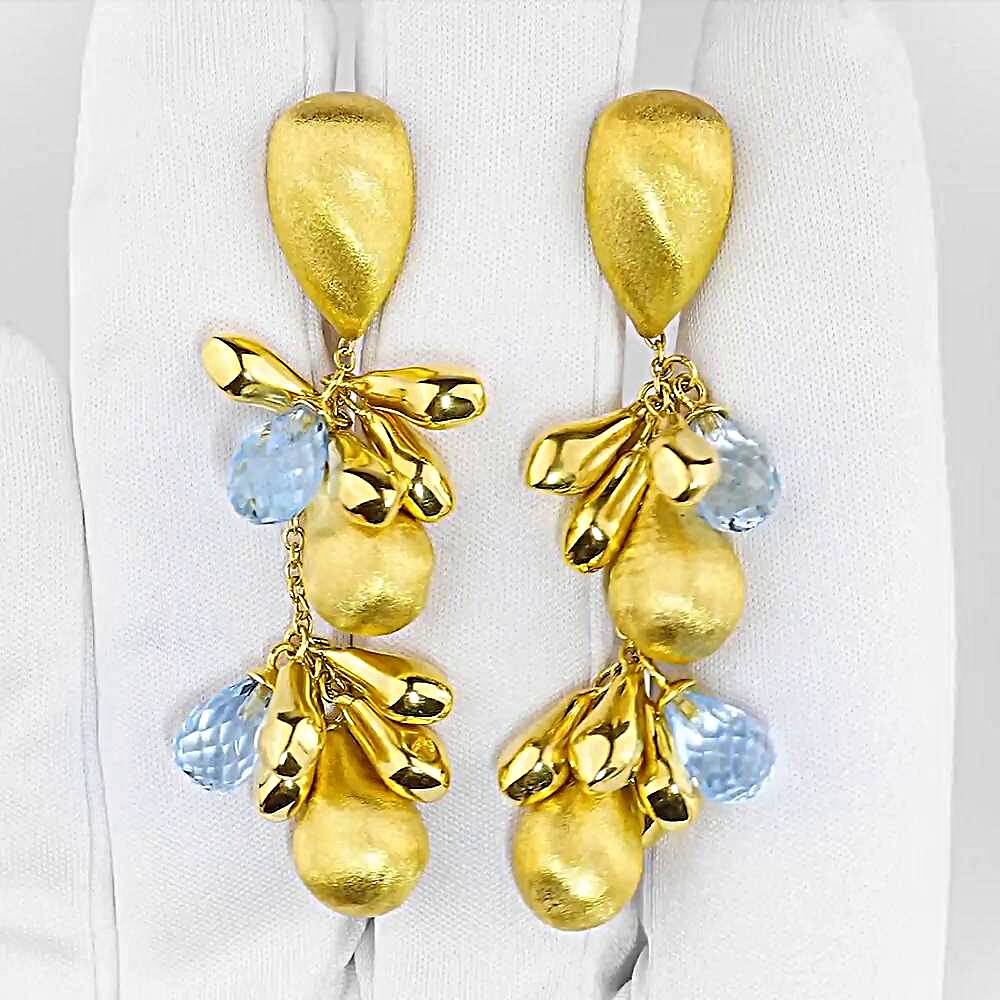 Серьги с фианитом из желтого золота 585 пробы