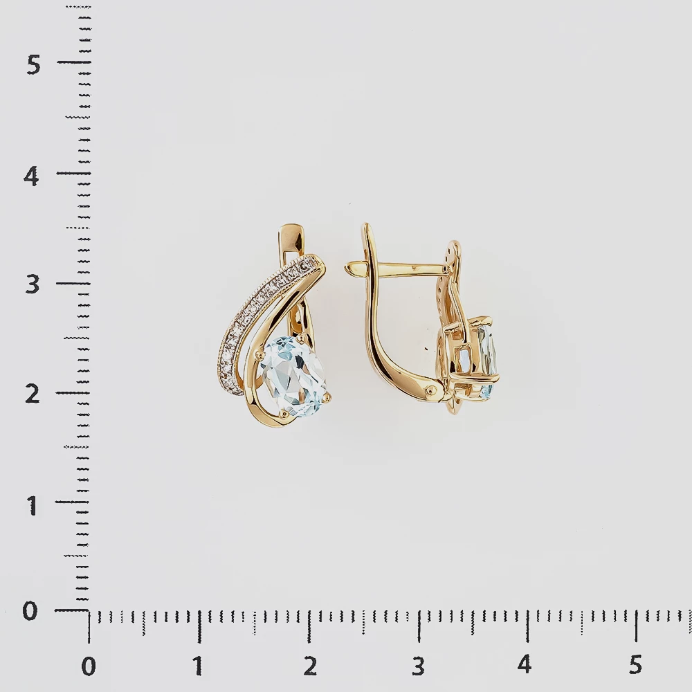 Серьги с топазом из красного золота 585 пробы