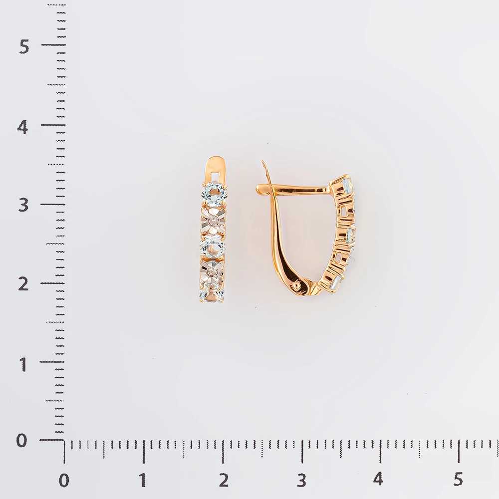 Серьги с топазом из красного золота 585 пробы