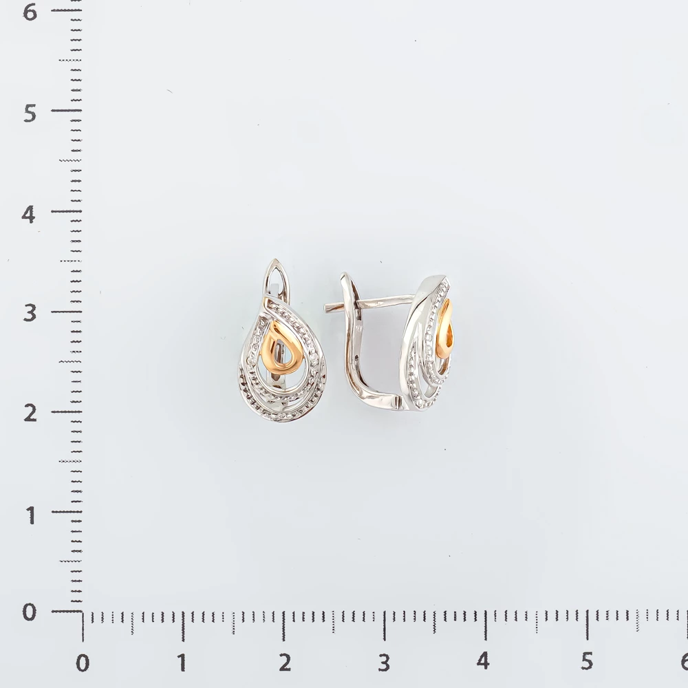 Серьги с бриллиантом из белого золота 585 пробы