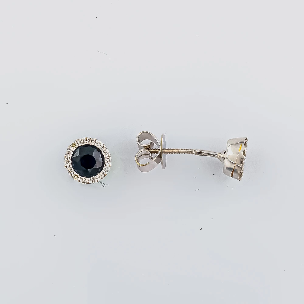 Серьги с сапфиром из красного золота 585 пробы