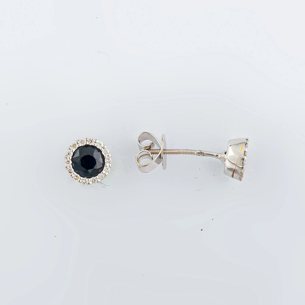 Серьги с сапфиром из красного золота 585 пробы