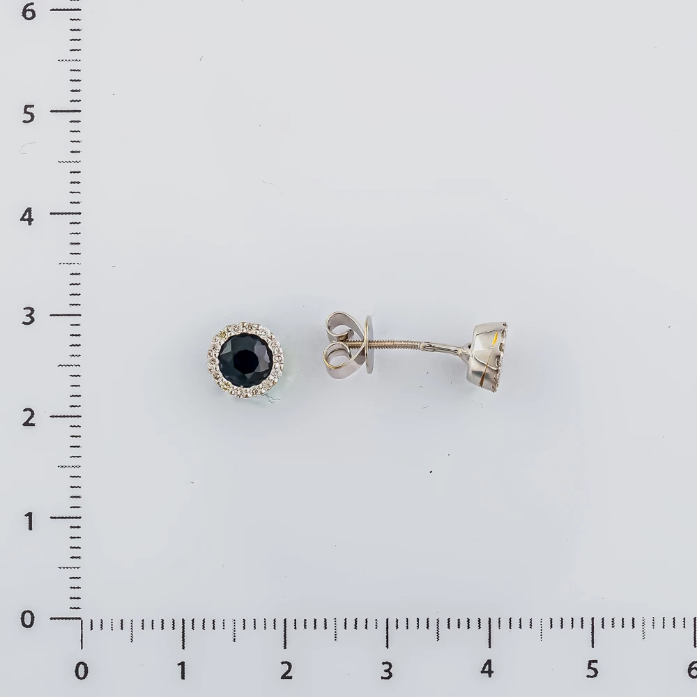 Серьги с сапфиром из красного золота 585 пробы