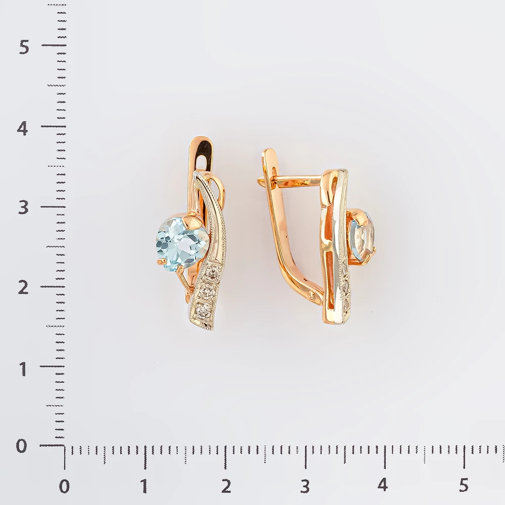 Серьги с топазом из красного золота 585 пробы