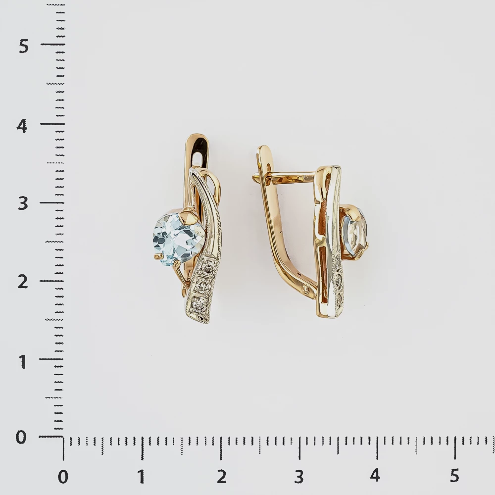 Серьги с топазом из красного золота 585 пробы