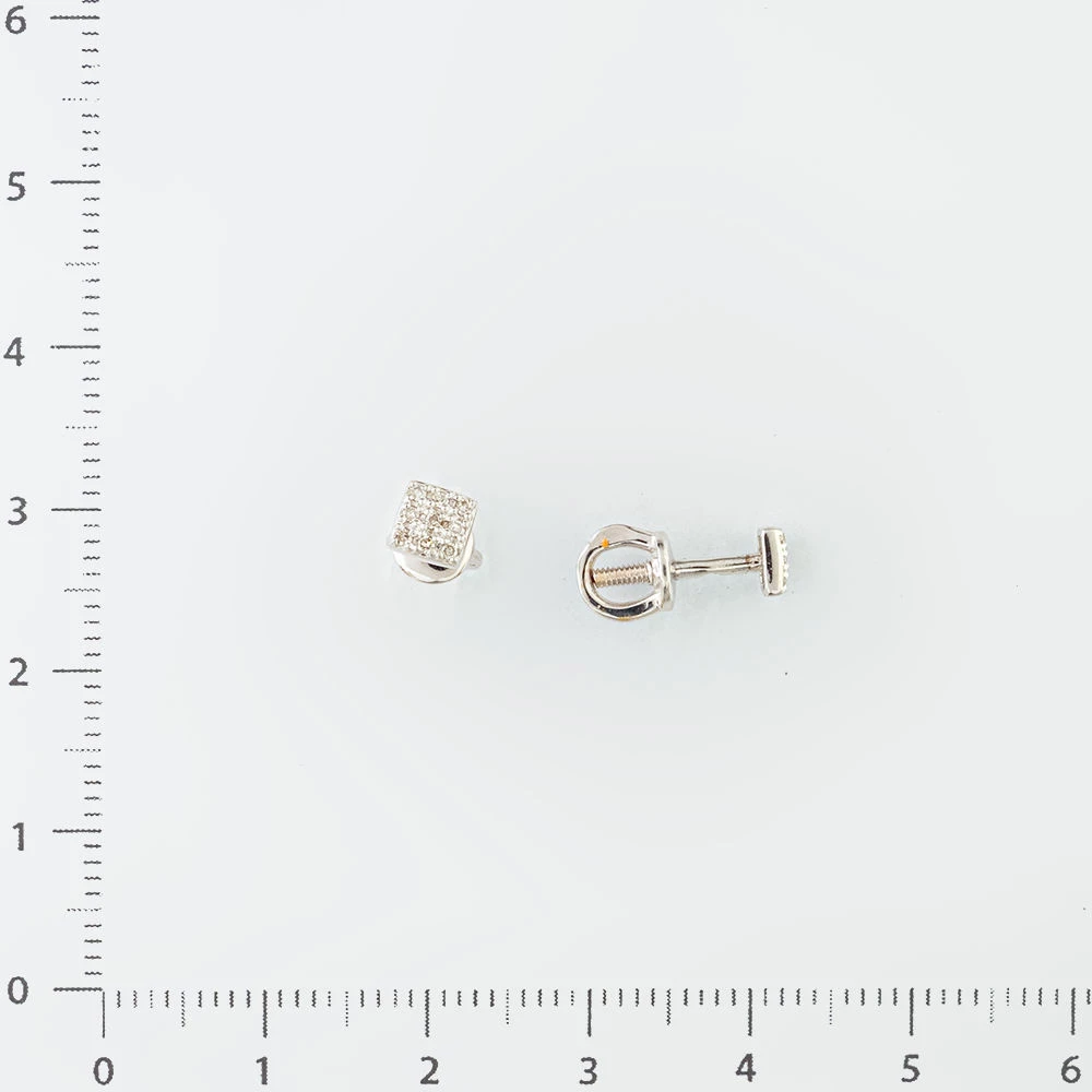 Серьги с бриллиантом из белого золота 585 пробы