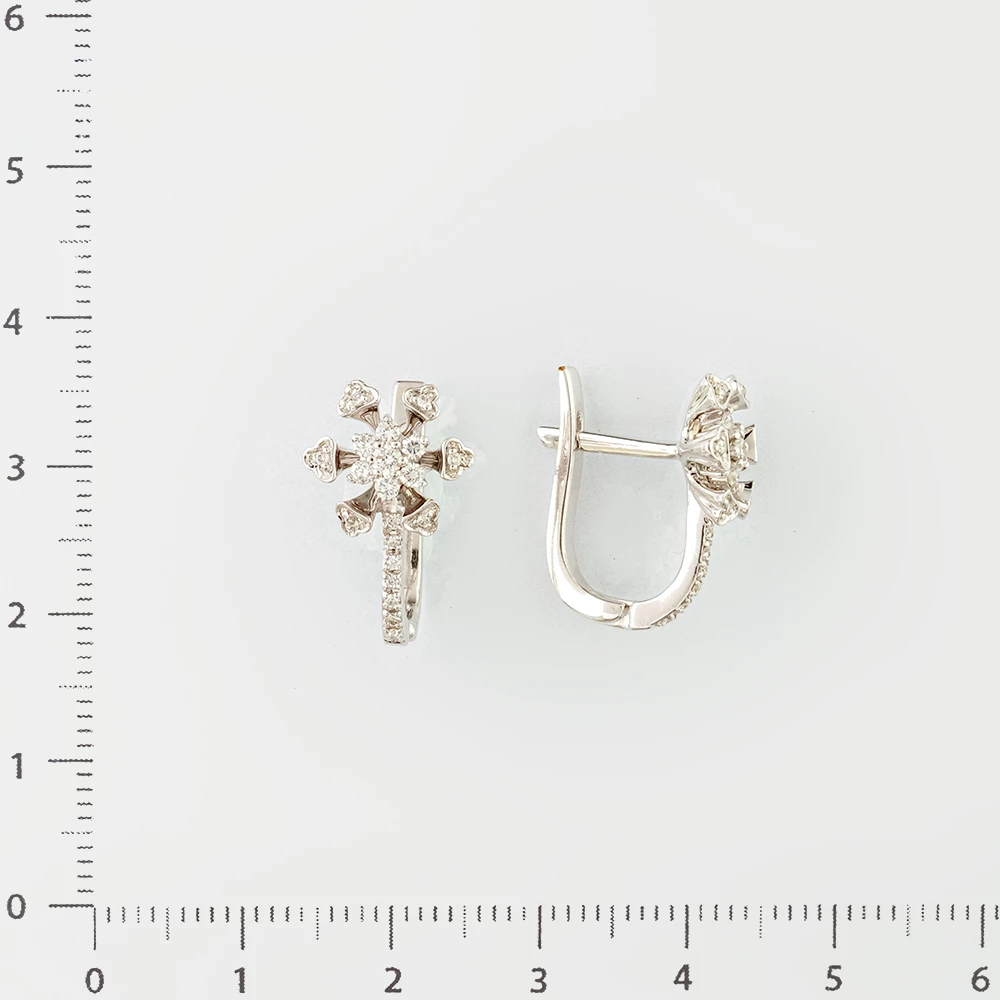 Серьги с бриллиантом из белого золота 585 пробы