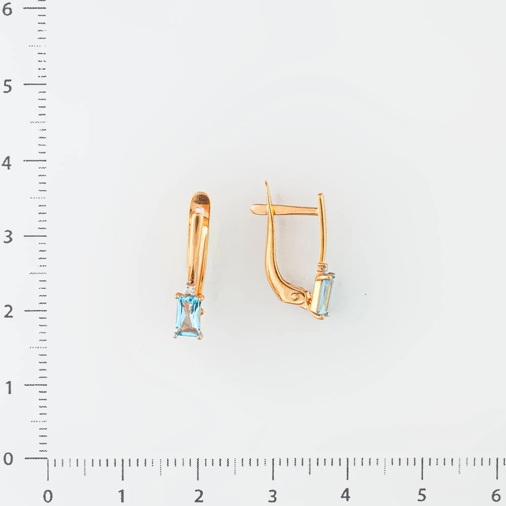 Серьги с топазом из красного золота 585 пробы