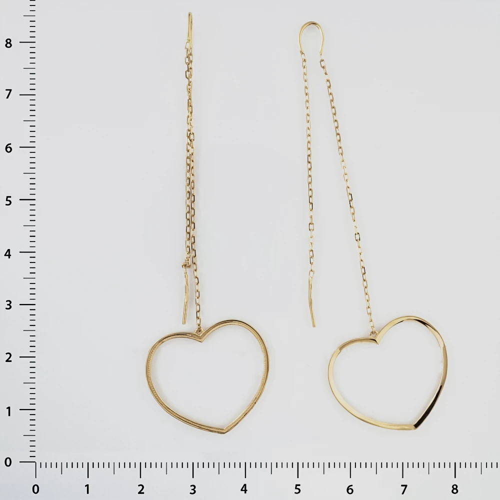 Серьги-продевки из красного золота 585 пробы