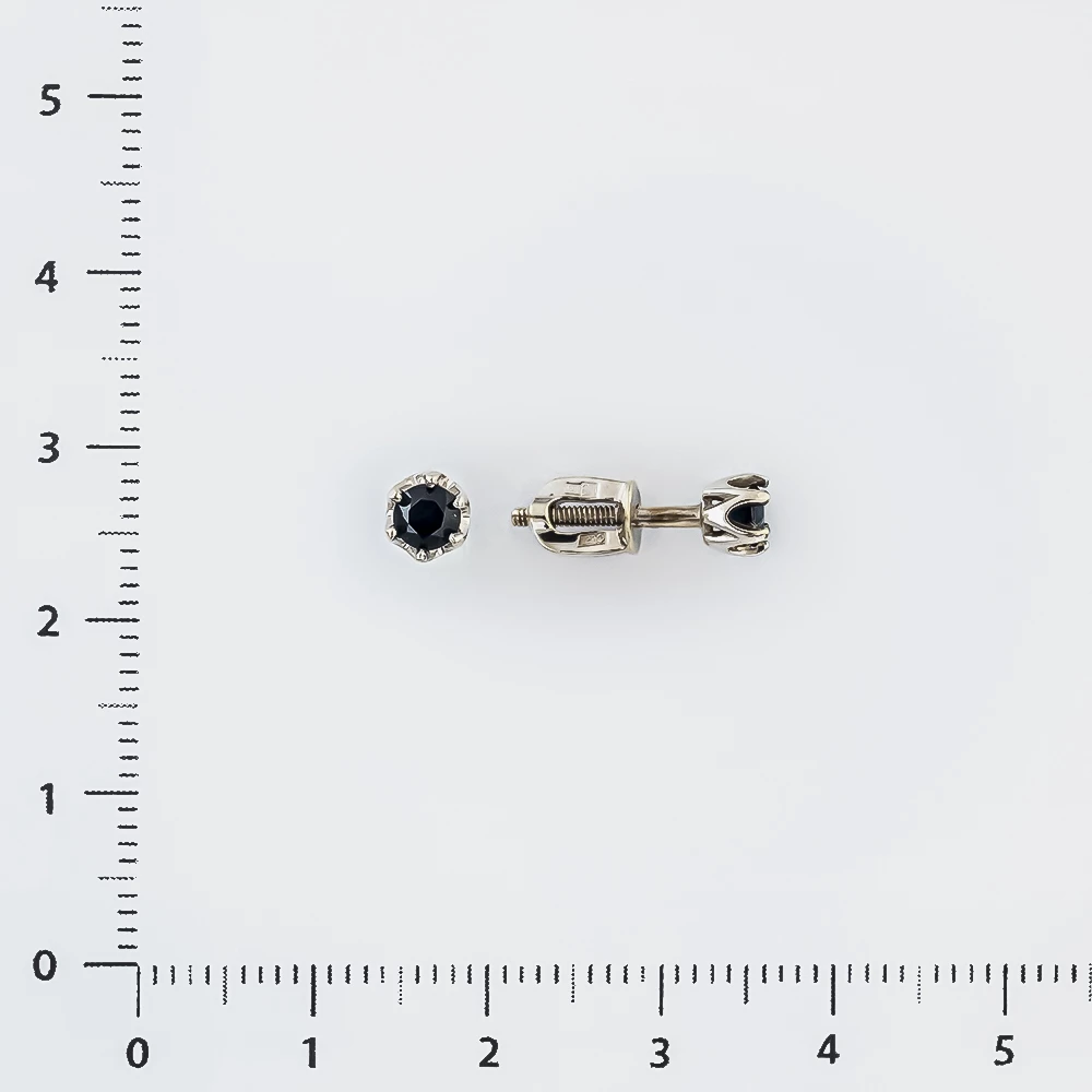Серьги с сапфиром из белого золота 585 пробы