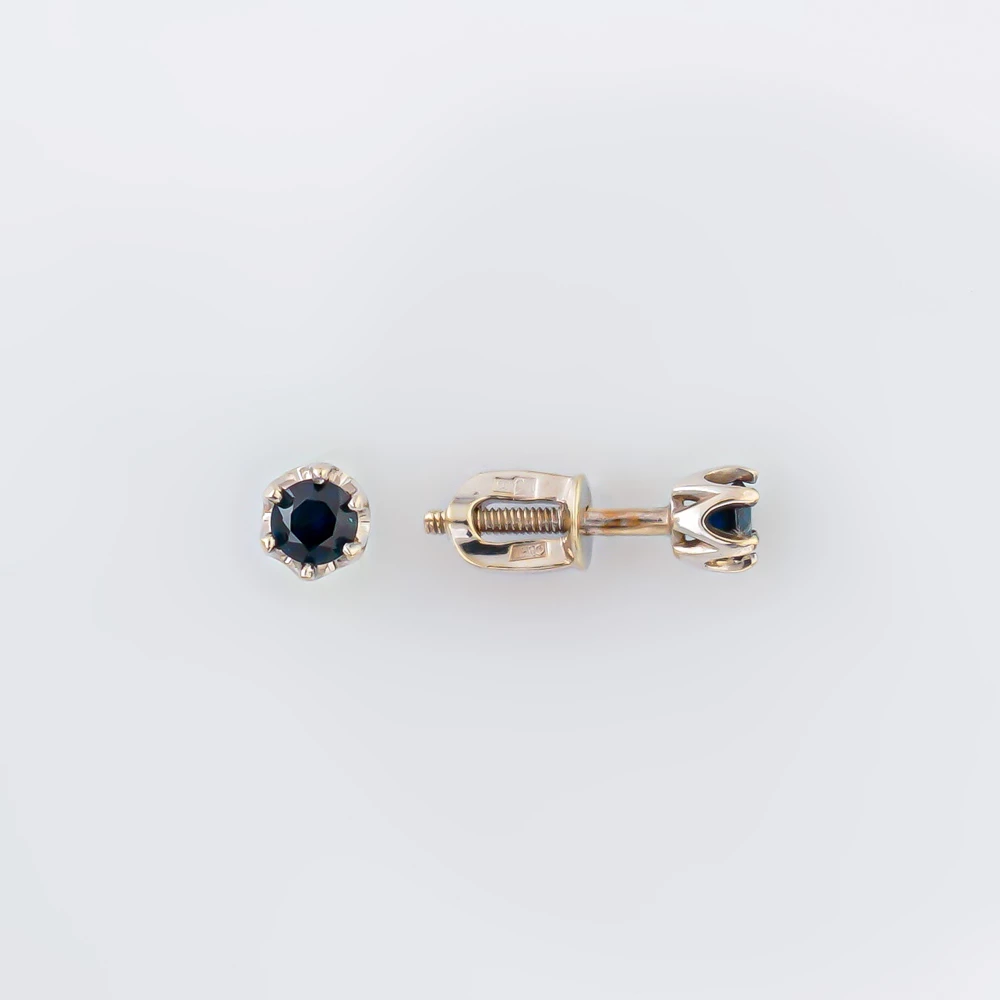 Серьги с сапфиром из белого золота 585 пробы