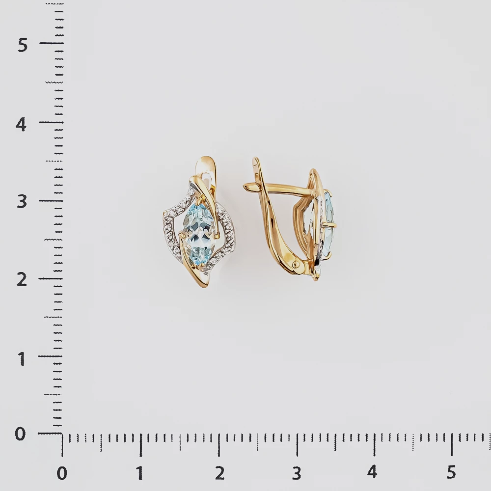 Серьги с топазом из красного золота 585 пробы