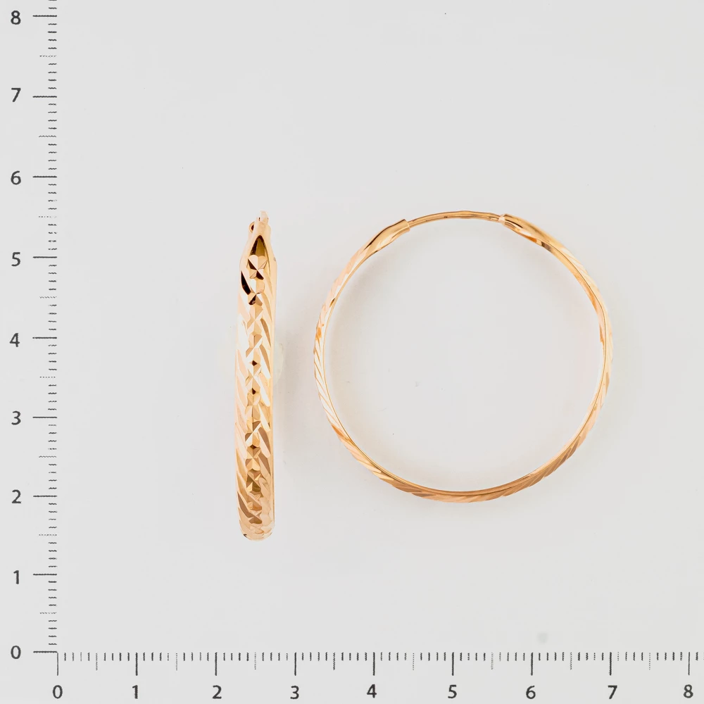 Серьги конго из красного золота 585 пробы