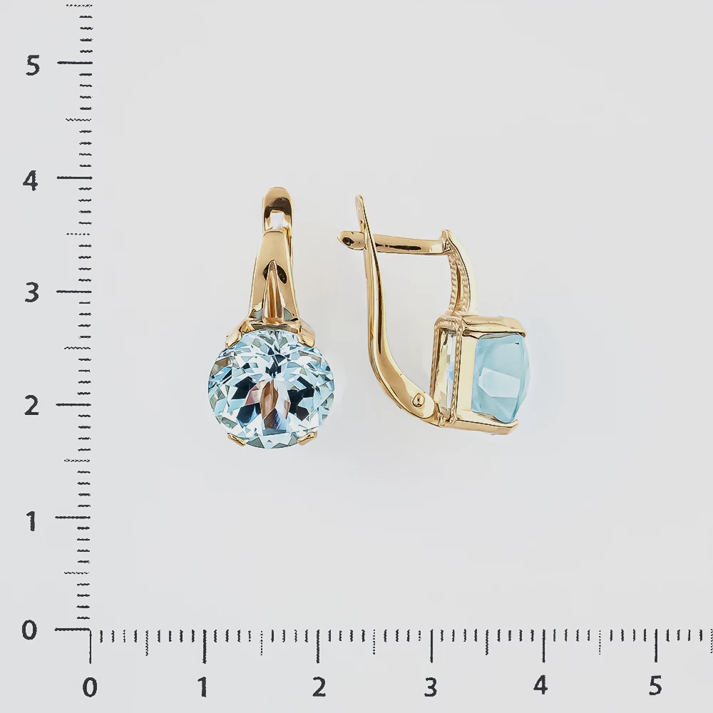 Серьги с топазом из красного золота 585 пробы