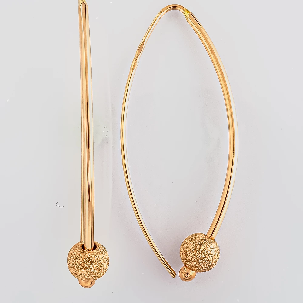 Серьги конго из красного золота 585 пробы