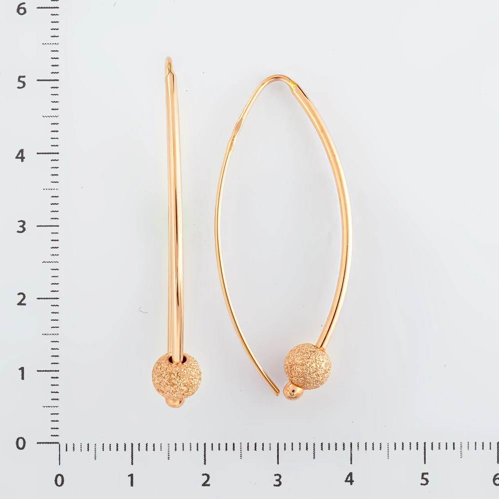 Серьги конго из красного золота 585 пробы