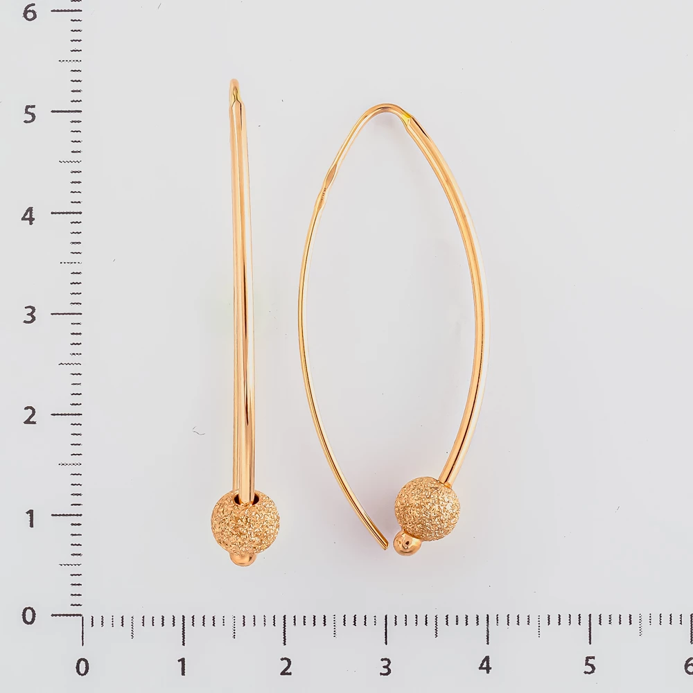 Серьги конго из красного золота 585 пробы