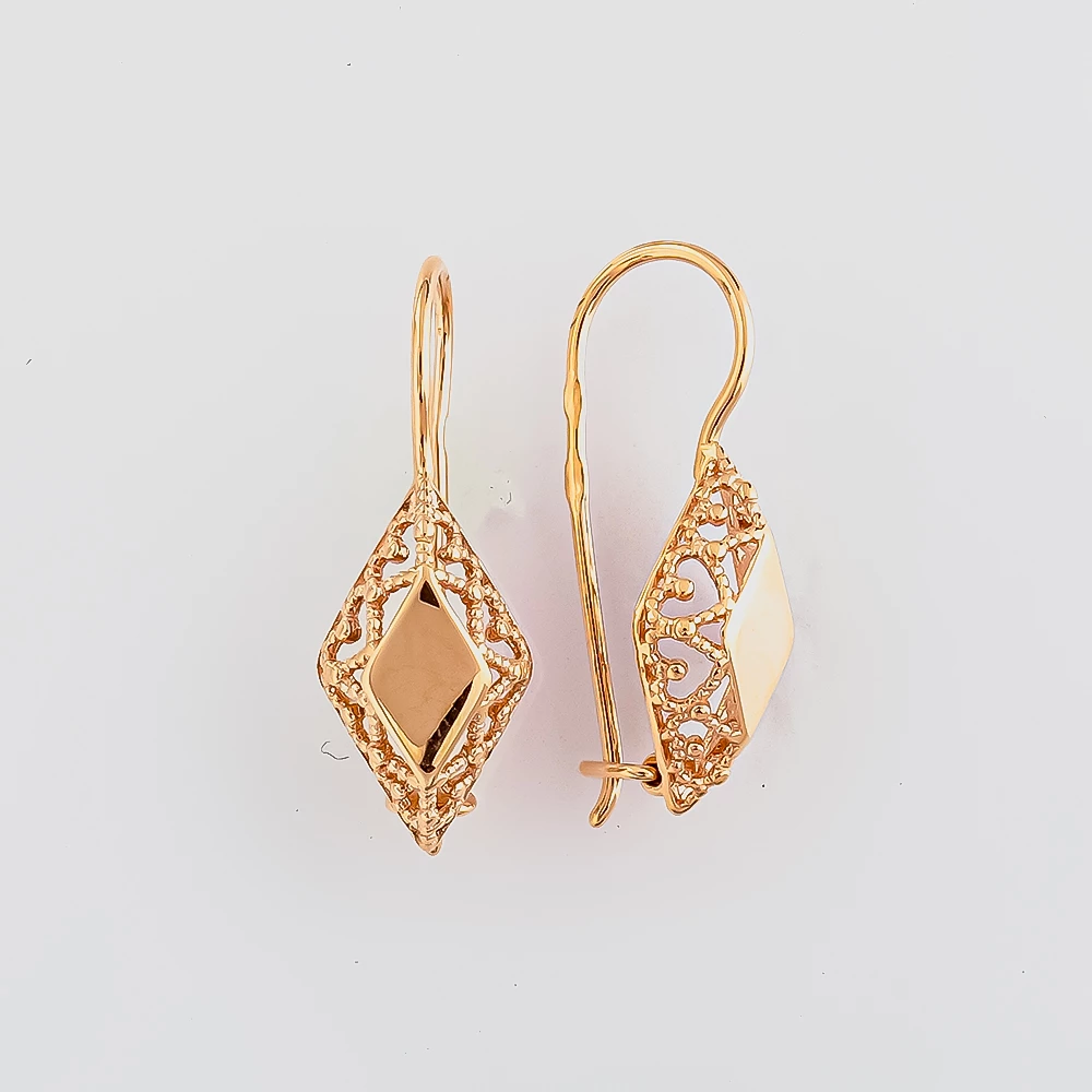 Серьги из красного золота 585 пробы