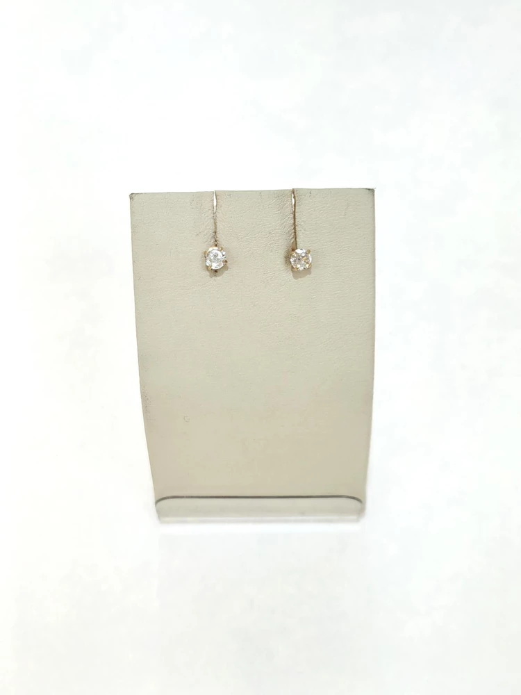 Серьги с фианитом из красного золота 375 пробы