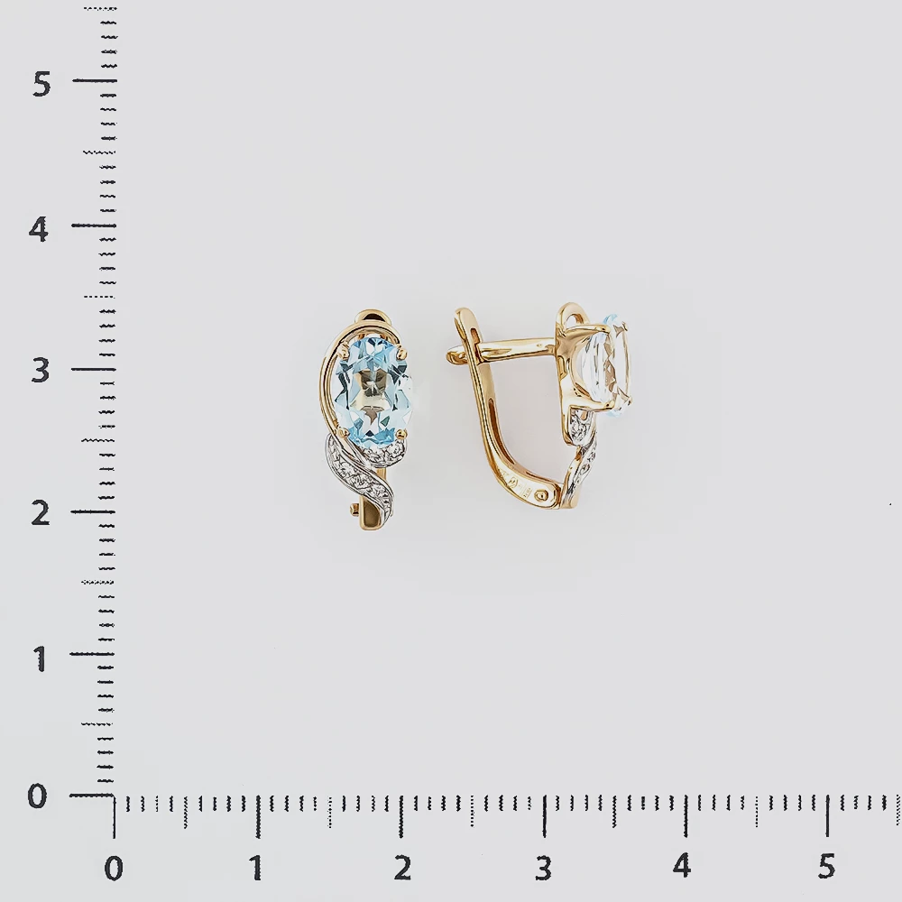 Серьги с топазом из красного золота 585 пробы