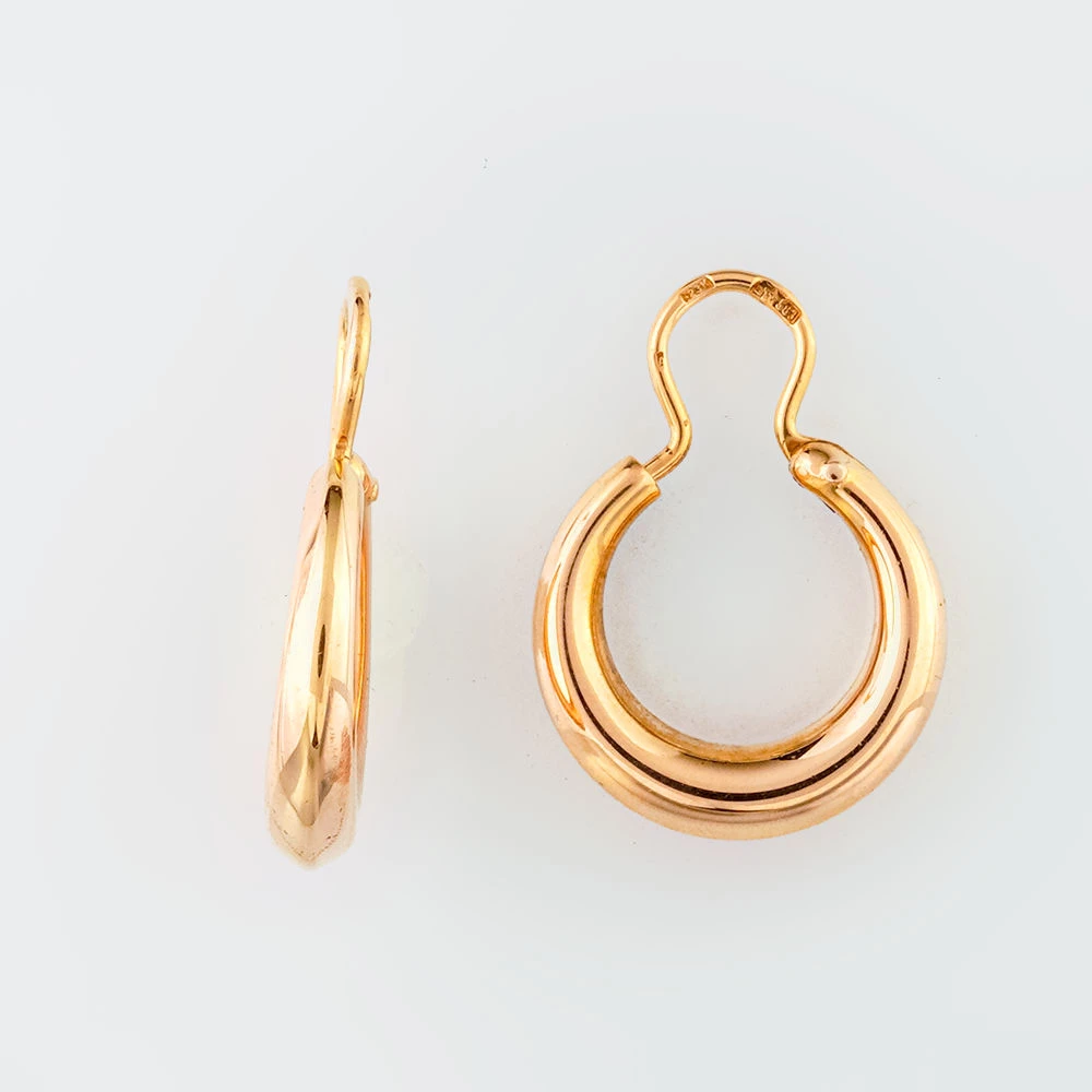 Серьги конго из красного золота 583 пробы