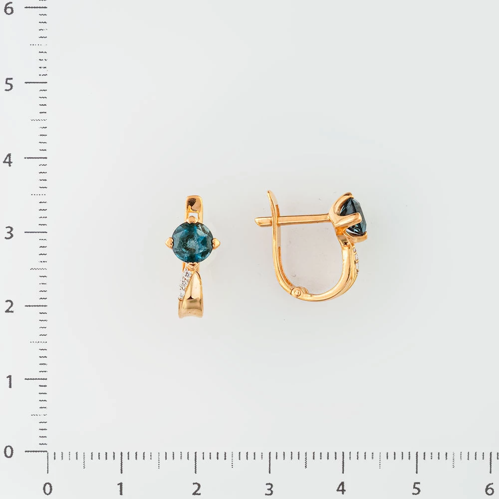 Серьги с топазом лондон из красного золота 585 пробы