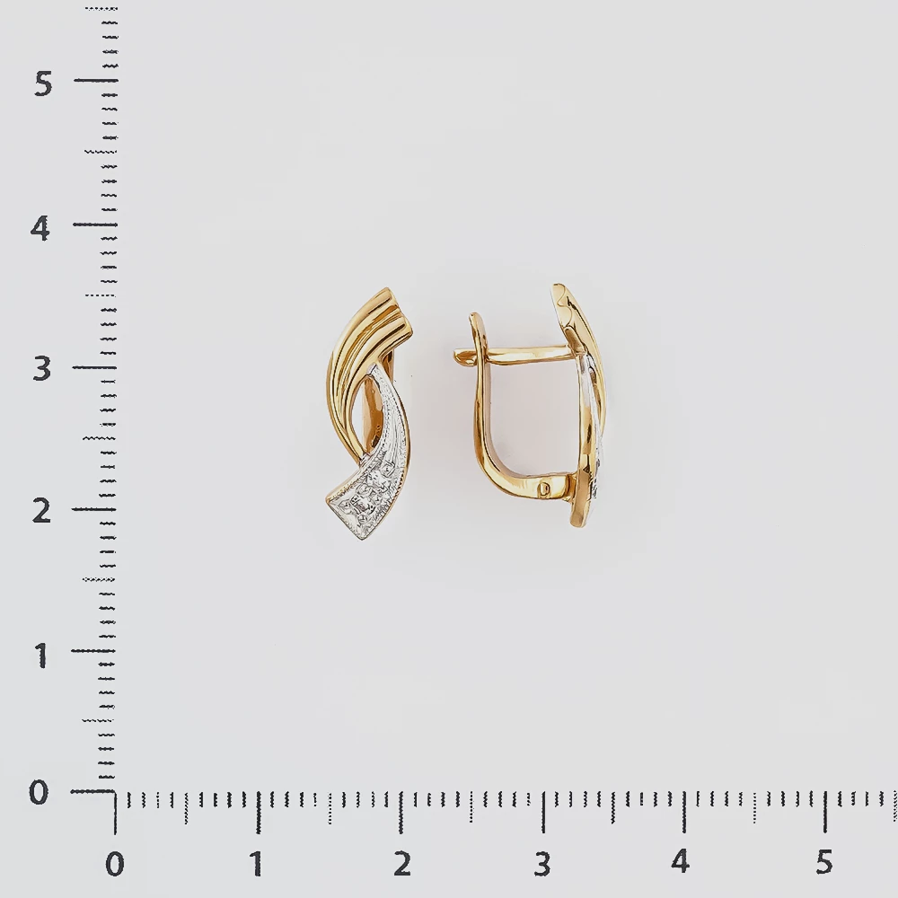 Серьги с фианитом из красного золота 585 пробы