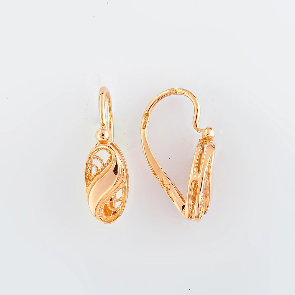 Серьги из красного золота 585 пробы