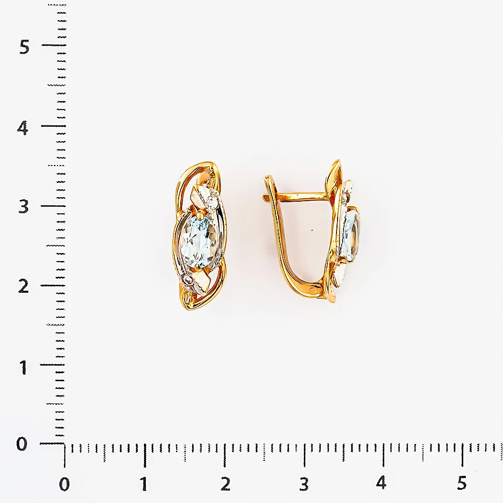 Серьги с топазом из красного золота 585 пробы 2