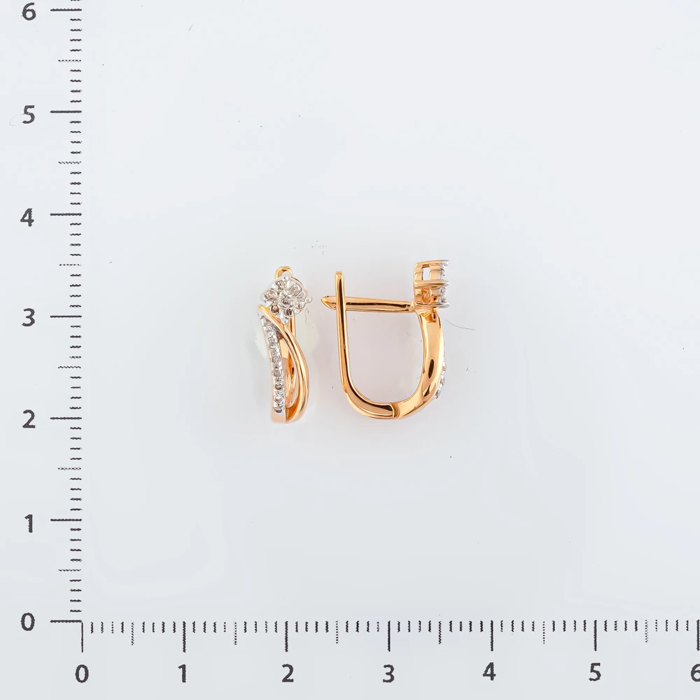 Серьги с бриллиантом из красного золота 585 пробы