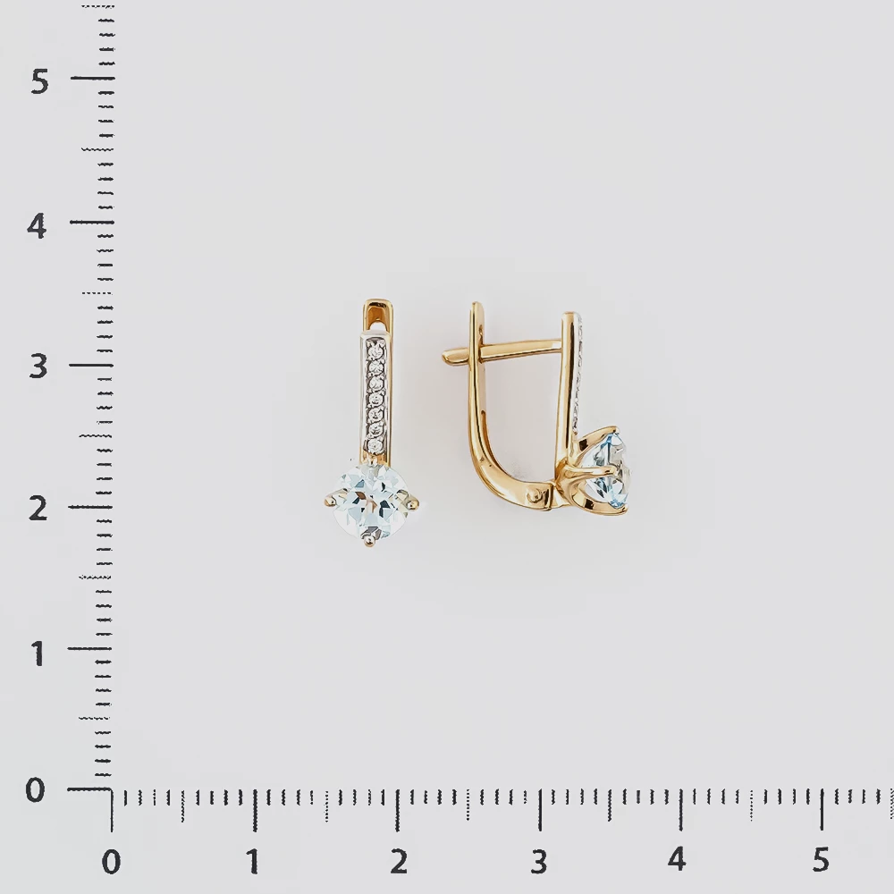 Серьги с топазом из красного золота 585 пробы
