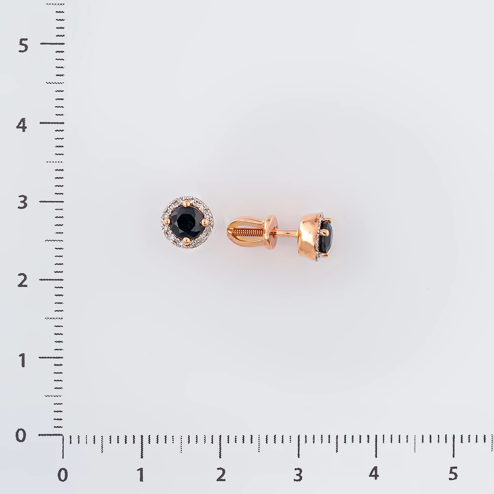 Серьги с сапфиром из красного золота 585 пробы