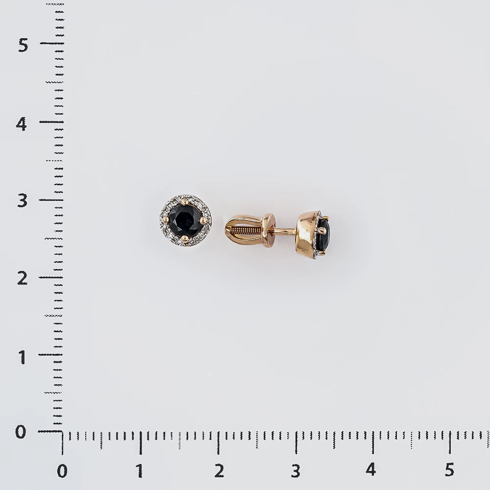 Серьги с сапфиром из красного золота 585 пробы