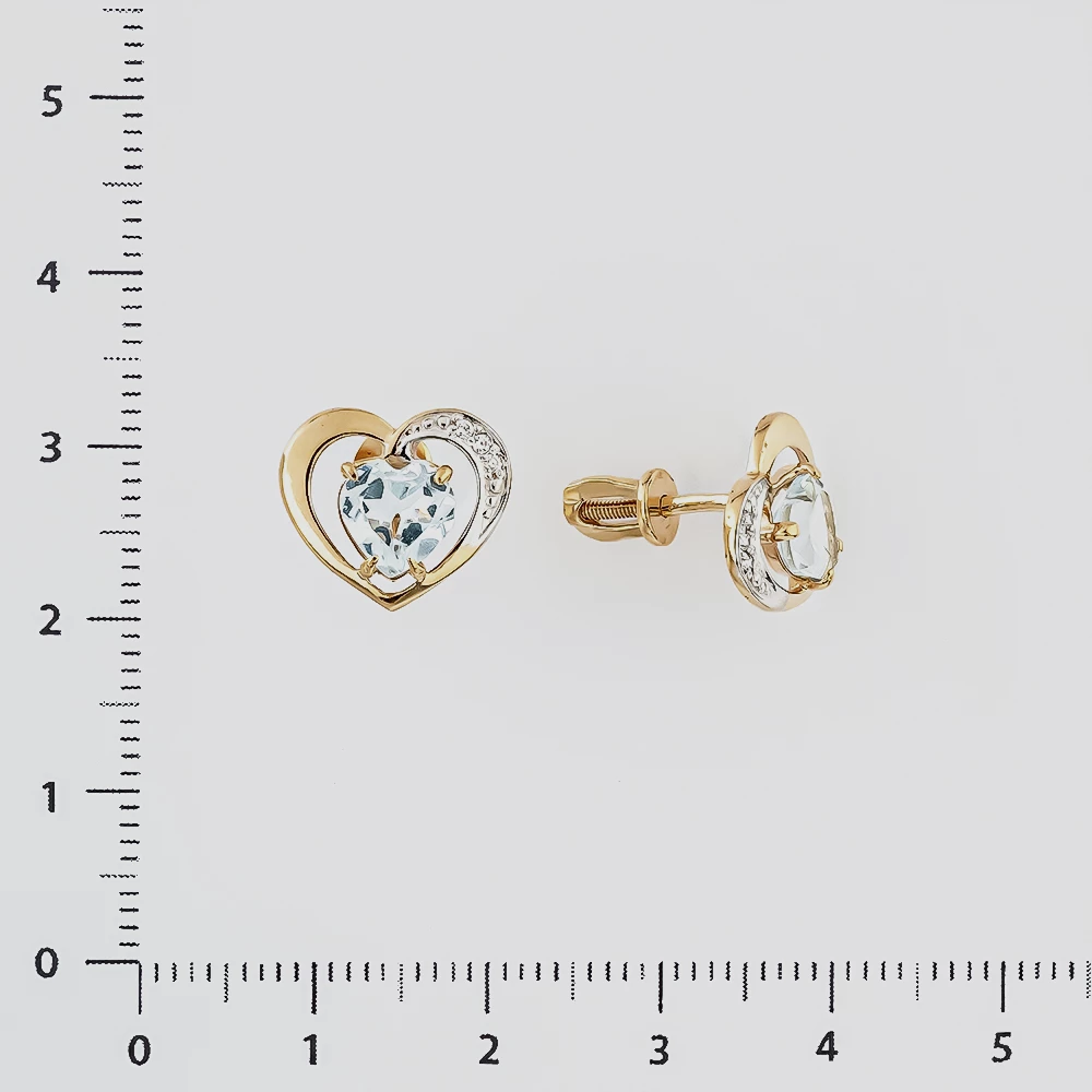 Серьги с топазом из красного золота 585 пробы