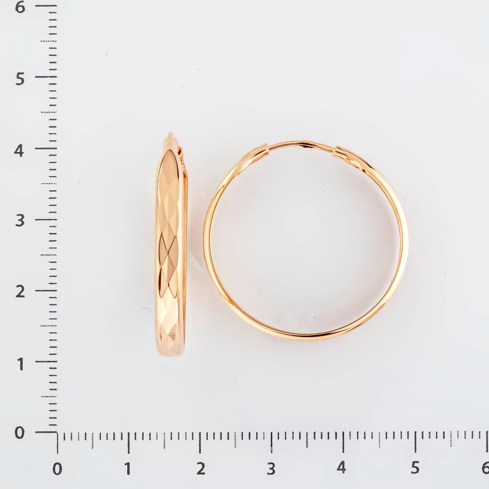 Серьги конго из красного золота 585 пробы
