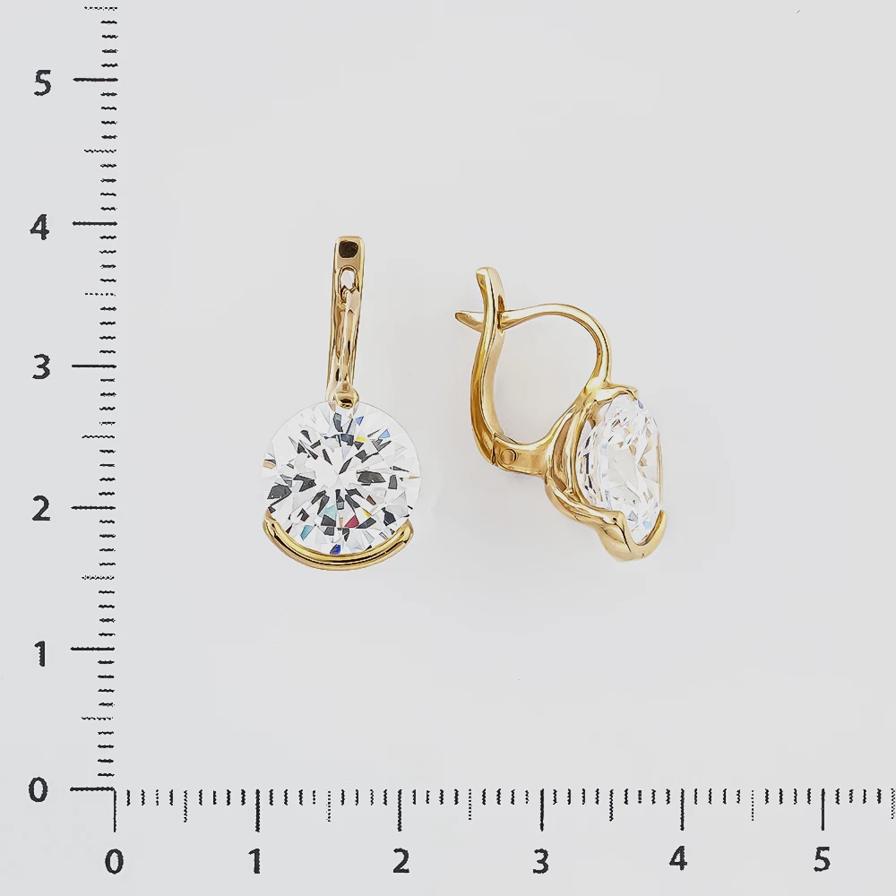 Серьги с ситаллом из красного золота 585 пробы