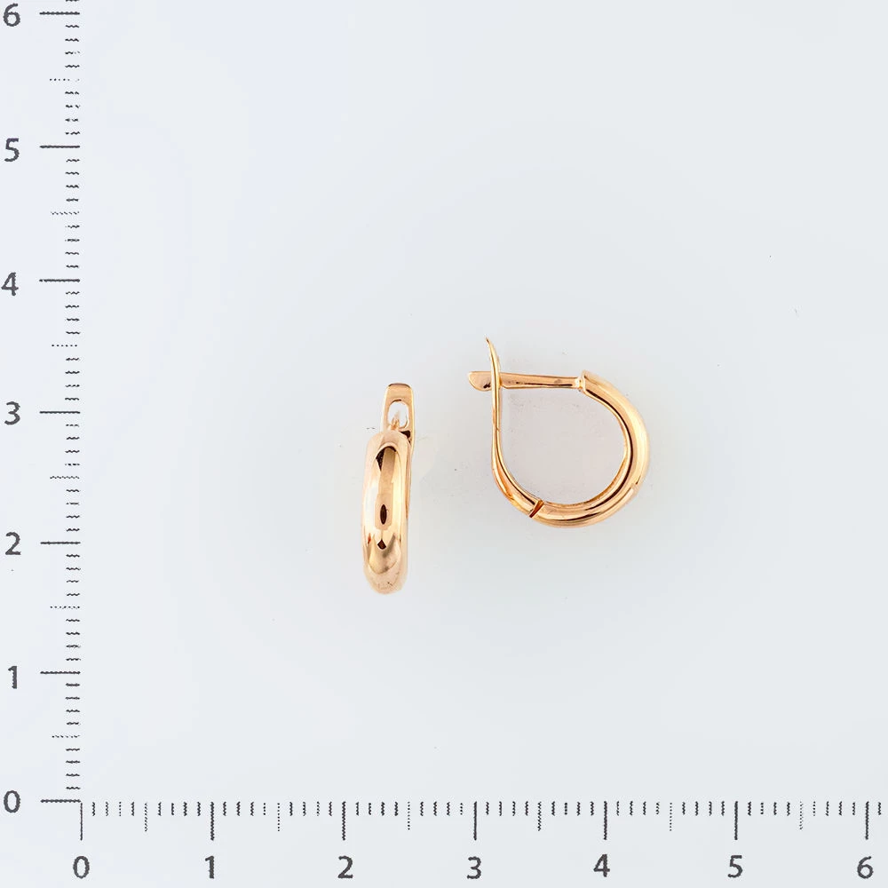 Серьги конго из красного золота 585 пробы